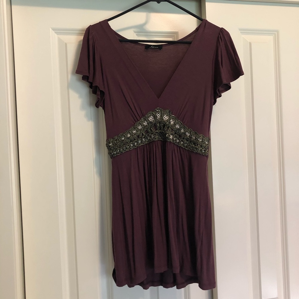 Soprano burgundy shirt w/ built in belt